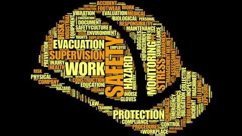 Safety Helmet Word Cloud: Shaping a Culture of Protection Stock Footage 327636439