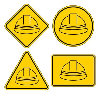 Safety Helmets in Various Shapes for Construction and Industrial Use イラスト素材