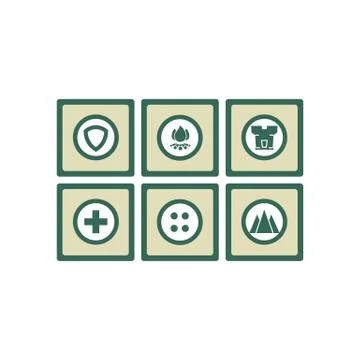 Safety icon set vector illustration isolated on white background. Stock Illustration