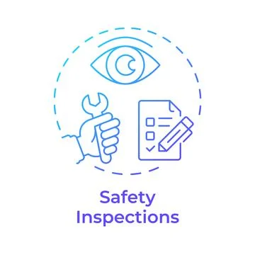 Safety inspections blue gradient concept icon Stock Illustration
