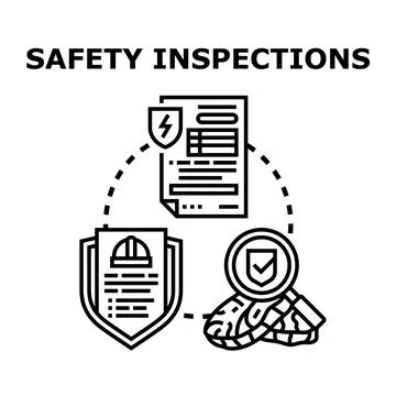 Safety inspections concept for workplace security protocols Stock Illustration