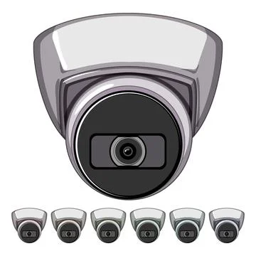 Safety ip camera cartoon vector graphic Stock Illustration
