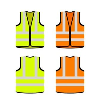 Safety jacket security icon. Vector life vest yellow visibility fluorescent work Stock Illustration