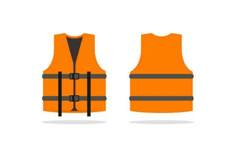Safety jacket security icon. Vector life vest yellow visibility fluorescent work Stock Illustration