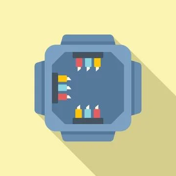 Safety junction box icon flat vector. Electric switch Stock Illustration