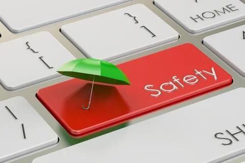 Safety keyboard button, 3D rendering Stock Illustration