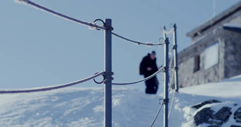 Safety lines on mountain path Video stock 147646491