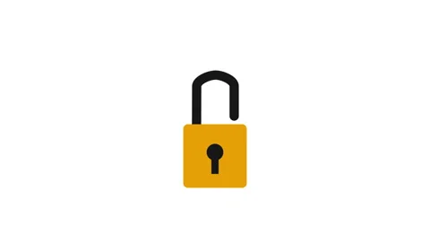 Safety Lock Icon Illustration Lock and Unlock Position Animation Stock Footage 154716625
