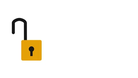Safety Lock Icon Illustration with Secure Shield Lock and Unlock Position Stockbeeldmateriaal 154717106