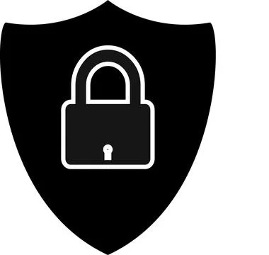 Safety Lock shield, Lock icon in shield, Security shield sign, Protected sh.. Illustrazione stock