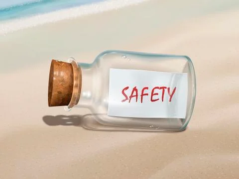 Safety message in a bottle Illustrazione stock