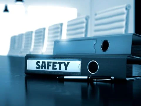 Safety on Office Folder. Toned Image 스톡 일러스트