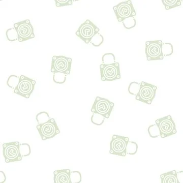Safety padlock glyph seamless pattern Stock Illustration