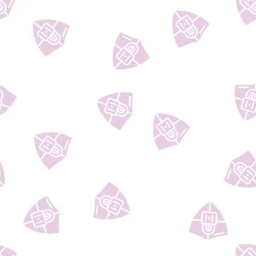 Safety padlock glyph vector seamless pattern Stock Illustration