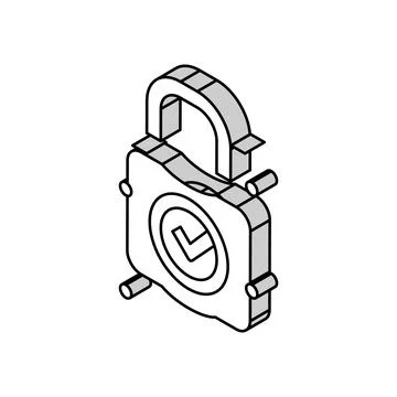 Safety padlock isometric icon vector illustration Illustrazione stock
