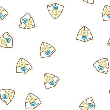 Safety padlock vector seamless pattern Stock Illustration