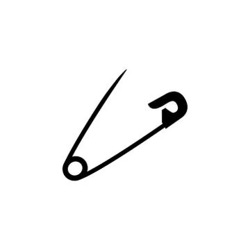 Safety Pin Icon In Flat Style Vector For Apps, UI, Websites. Black Icon Vector Stock Illustration