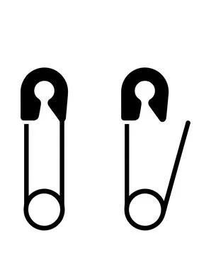 Safety Pin Icon Set Vector Illustration Stock Illustration