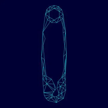 Safety pin in low poly triangulation triangulated polygonal electric cyan b.. Stock Illustration