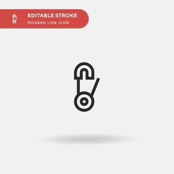 Safety Pin Simple vector icon. Illustration symbol design template for web mo Stock Illustration