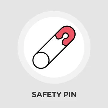 Safety pin vector flat icon Stock Illustration