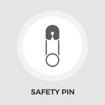 Safety pin vector flat icon Stock Illustration