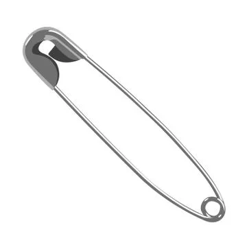 Safety pin on white background Stock Illustration