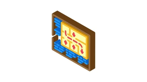 Safety plan emergency isometric icon animation Stock Footage 327291762