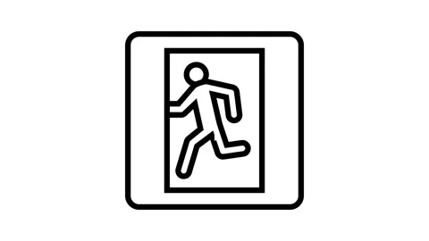 Safety plan emergency line icon animation Stock Footage 326133331