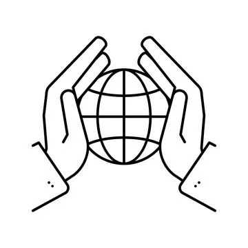 Safety planet ecosystem line icon vector illustration Stock Illustration