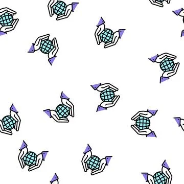Safety planet ecosystem vector seamless pattern Illustrazione stock