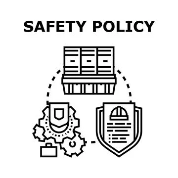 Safety policy compliance process achieving industry standards 스톡 일러스트