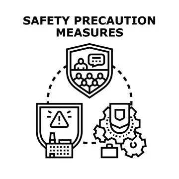 Safety precaution measures for business operations Stock Illustration