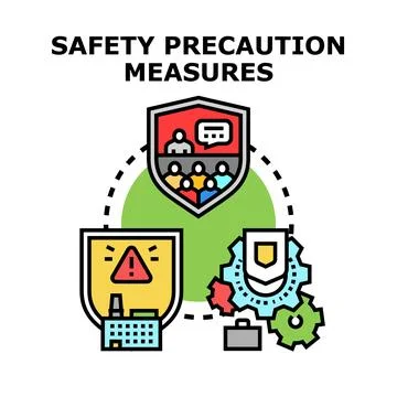 Safety precaution measures for business operations Stock Illustration
