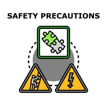 Safety precautions concept solving potential danger problems 库存插图
