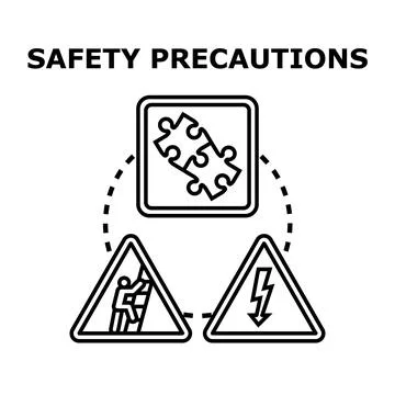 Safety precautions concept solving potential danger problems 库存插图