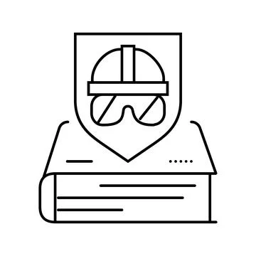 Safety procedures tool work line icon vector illustration Stock Illustration