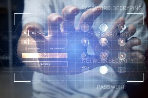 Safety protection concept Using the control code Using biometric verificati.. 库存照片