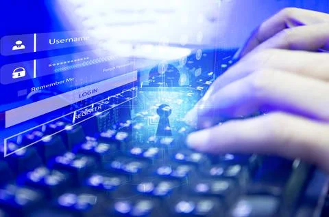 Safety protection concept Using the control code Using biometric verificati.. Stock Photos