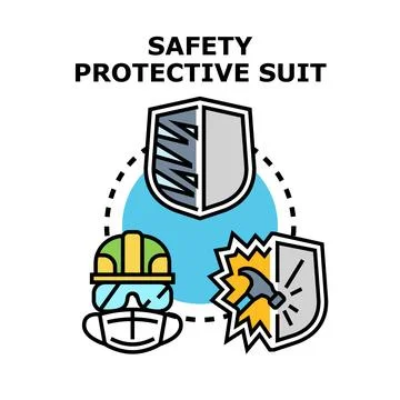 Safety protective suit concept providing hazard protection Stock Illustration