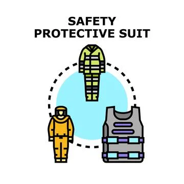 Safety protective suit concept vector illustrating various protective wear Stock Illustration