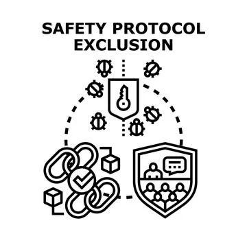 Safety protocol exclusion protecting sensitive data access Stock Illustration
