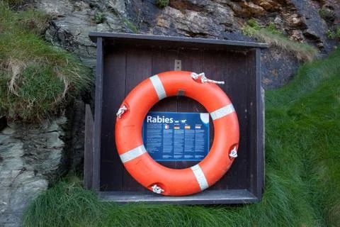 Safety ring by cliff Stock Photos