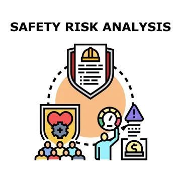 Safety risk analysis assessing workplace hazards and employee well being 스톡 일러스트