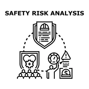 Safety risk analysis assessing workplace hazards and employee well being 스톡 일러스트