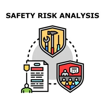 Safety risk analysis evaluating workplace occupational protection 库存插图