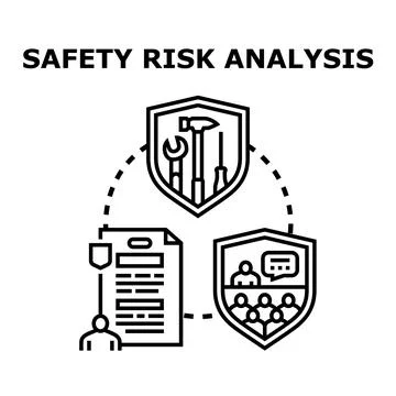Safety risk analysis evaluating workplace occupational protection Stock Illustration