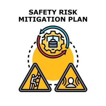 Safety risk mitigation plan concept preventing accidents Stock Illustration