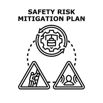 Safety risk mitigation plan concept preventing accidents Stock Illustration