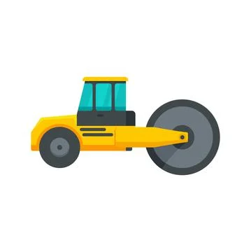 Safety road roller icon flat isolated vector Illustrazione stock